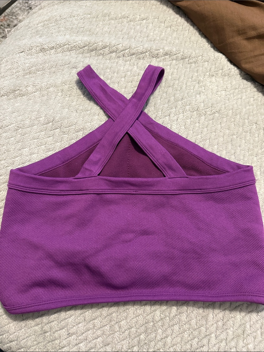 Garage Purple Ribbed Cropped Tank - Picture 2 of 3